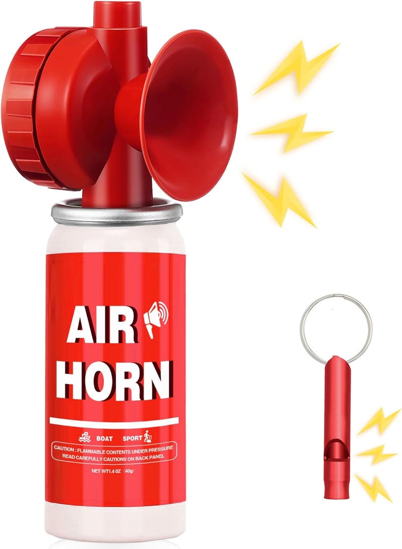 TatHello 1.4oz Boat Air Horn, 130DB Heard Up to 0.5-Miles Away,Handheld Mini Marine Fog Horn Blow Horn Boat Accessories,Loud Bear Air Horns Can for Safety,Outdoor Alarms,Sporting Events,Red - Image 1
